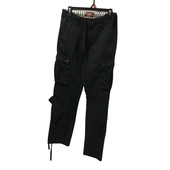 Matchstick Black Cargo Pants Mens Utility Workwear Casual - Picture 1 of 9